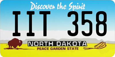 ND license plate IIT358