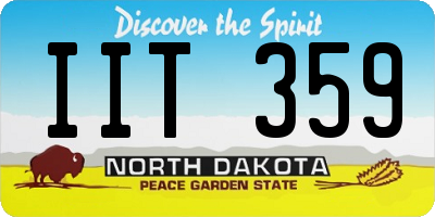 ND license plate IIT359
