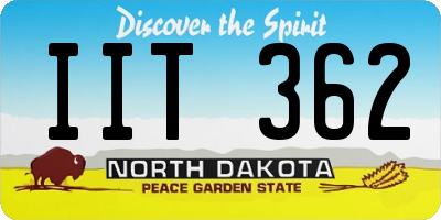 ND license plate IIT362