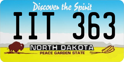 ND license plate IIT363