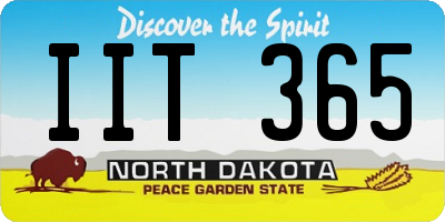 ND license plate IIT365
