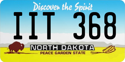ND license plate IIT368
