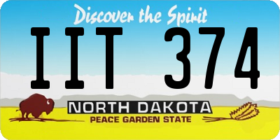 ND license plate IIT374