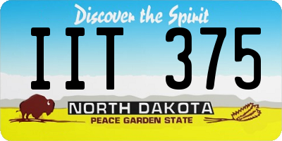 ND license plate IIT375