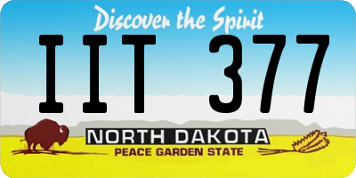 ND license plate IIT377