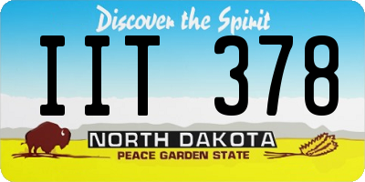 ND license plate IIT378