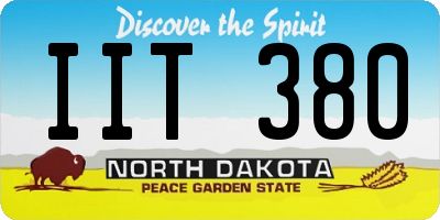 ND license plate IIT380