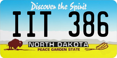 ND license plate IIT386