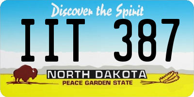 ND license plate IIT387