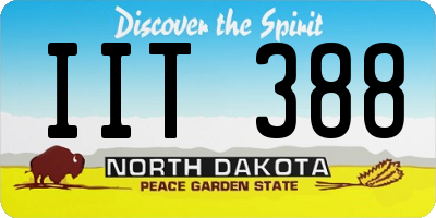 ND license plate IIT388