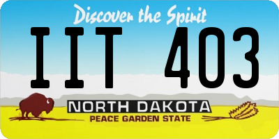 ND license plate IIT403