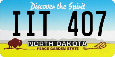 ND license plate IIT407