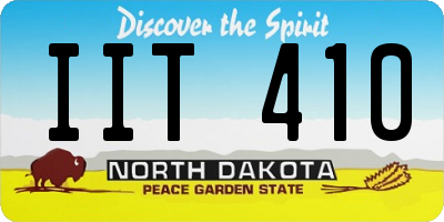 ND license plate IIT410