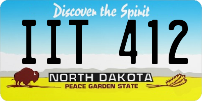 ND license plate IIT412