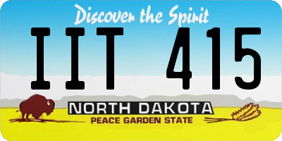 ND license plate IIT415