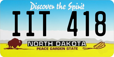 ND license plate IIT418
