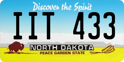 ND license plate IIT433