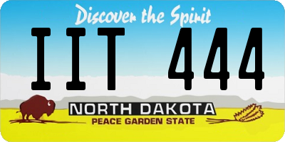 ND license plate IIT444