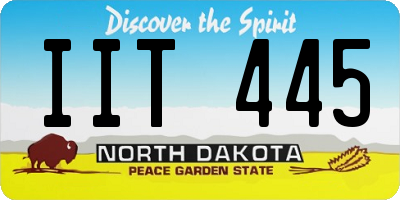 ND license plate IIT445