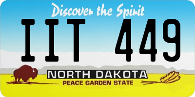 ND license plate IIT449