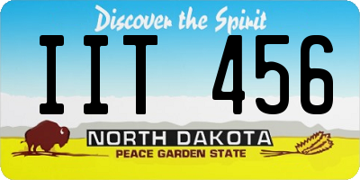 ND license plate IIT456