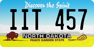 ND license plate IIT457