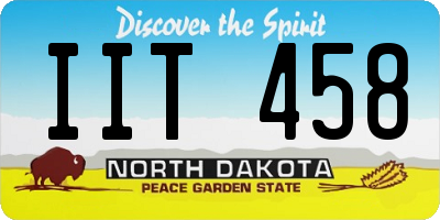 ND license plate IIT458
