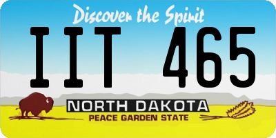 ND license plate IIT465