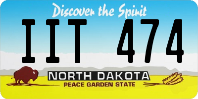 ND license plate IIT474