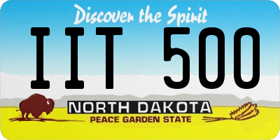 ND license plate IIT500