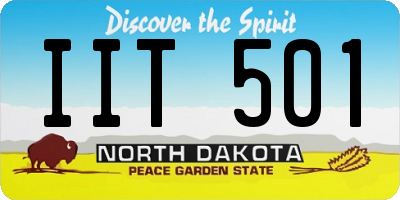 ND license plate IIT501