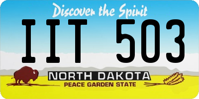 ND license plate IIT503