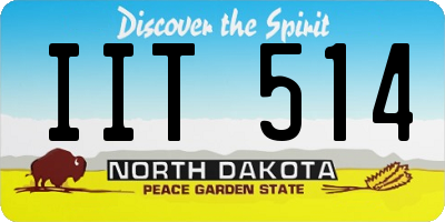 ND license plate IIT514