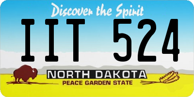 ND license plate IIT524