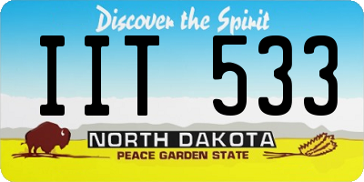 ND license plate IIT533