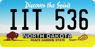 ND license plate IIT536