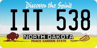 ND license plate IIT538