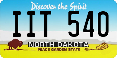 ND license plate IIT540