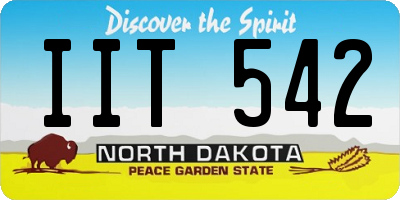ND license plate IIT542
