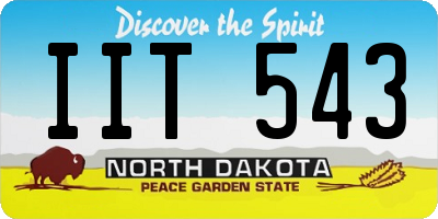 ND license plate IIT543