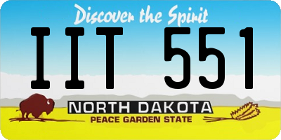 ND license plate IIT551