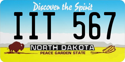 ND license plate IIT567