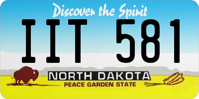 ND license plate IIT581