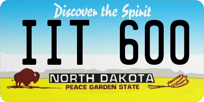 ND license plate IIT600