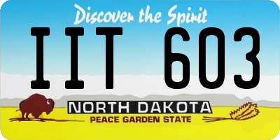 ND license plate IIT603