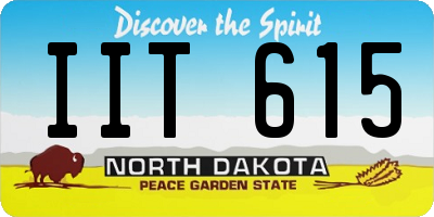 ND license plate IIT615