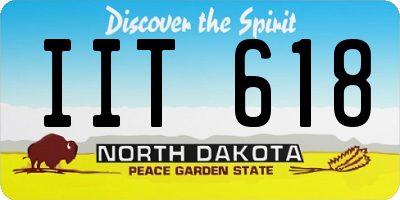ND license plate IIT618