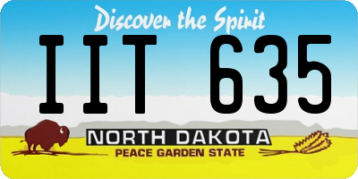ND license plate IIT635