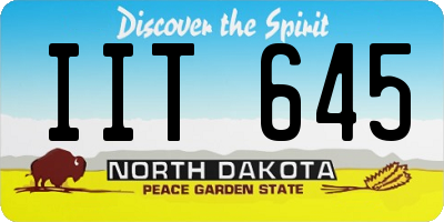 ND license plate IIT645