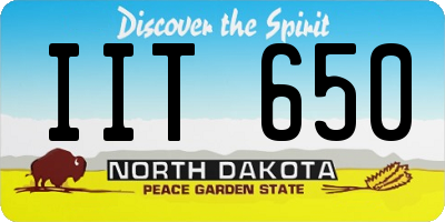 ND license plate IIT650